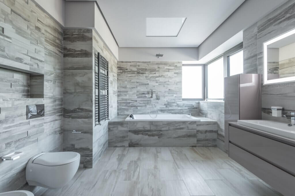 Vinyl plank bathroom flooring